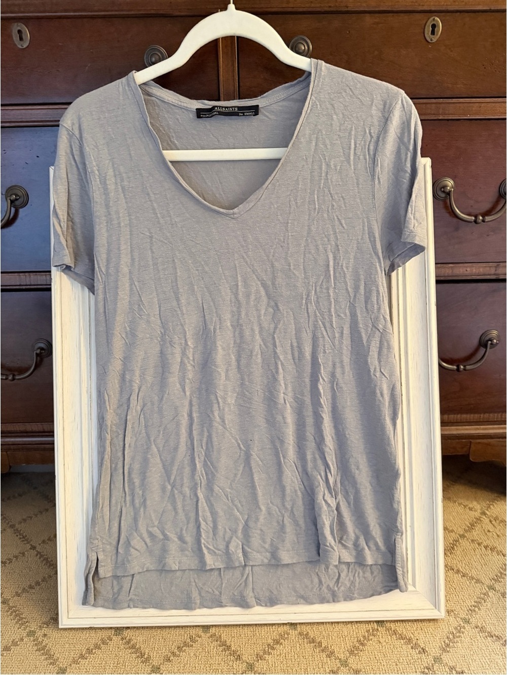 ALLSAINTS Evelyn Tonic V-neck gray T-shirt light gray S